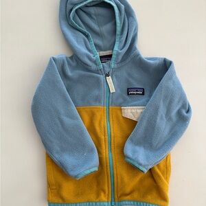 Patagonia Kids' Blue and Yellow Fleece Hoodie